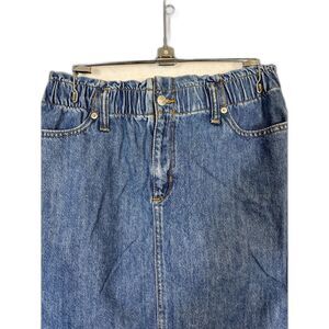 Banana Republic Denim Blue Jean Elastic Waist Button Front Skirt‎ Sz XS W 166